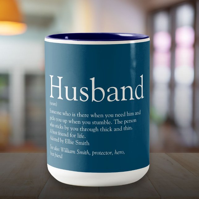 Weltbeste Husband-Definition Zweifarbige Tasse (World's Best Ever Husband Definition Two-Tone Coffee Mug)