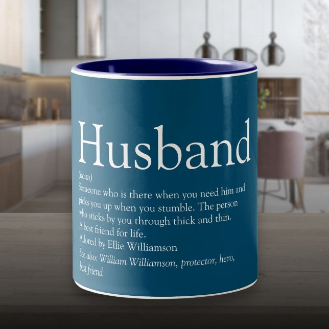 Weltbeste Husband-Definition Zweifarbige Tasse (World's Best Ever Husband Definition Two-Tone Coffee Mug)