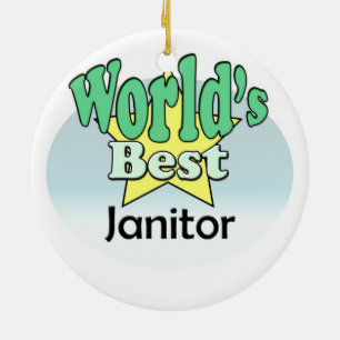 Weltbeste Janitor Keramikornament
