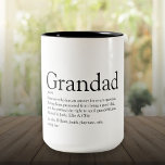Weltbeste je Großvater Papa Definition Zweifarbige Tasse<br><div class="desc">Personalisieren Sie für Ihren besonderen Großvater,  Großvater,  Papa oder Pop,  um ein einzigartiges Geschenk zu schaffen. Eine perfekte Art,  ihm zu zeigen,  wie phantastisch er jeden Tag ist. Entwickelt von Thisisnotme©</div>