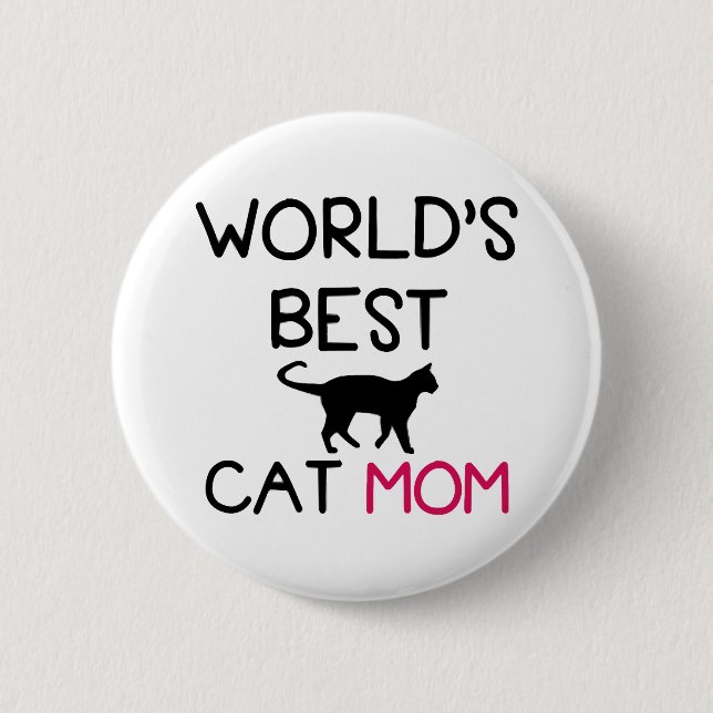 weltbeste Katzenmutter Button (Vorderseite)