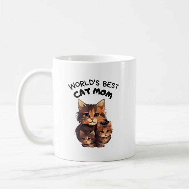 Weltbeste Katzenmutter Kaffeetasse (Links)