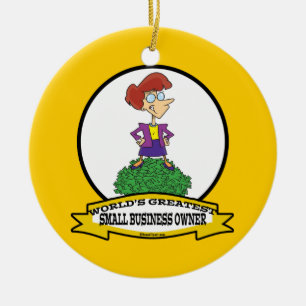 WELTBESTE KLEINUNTERNEHMER CARTOON KERAMIKORNAMENT