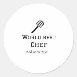 Weltbeste Koch hinzufügen Name text Kochen Bestes Runder Aufkleber