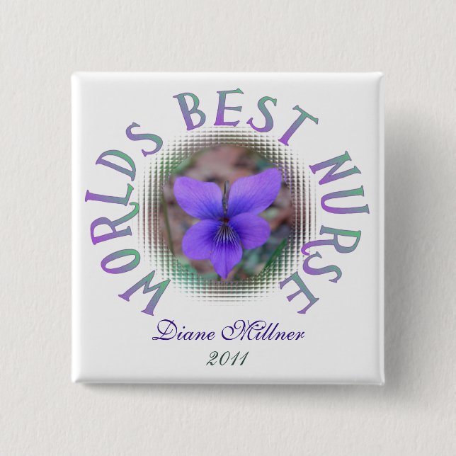 Weltbeste Krankenschwester-personalisierter Knopf Button (Vorderseite)