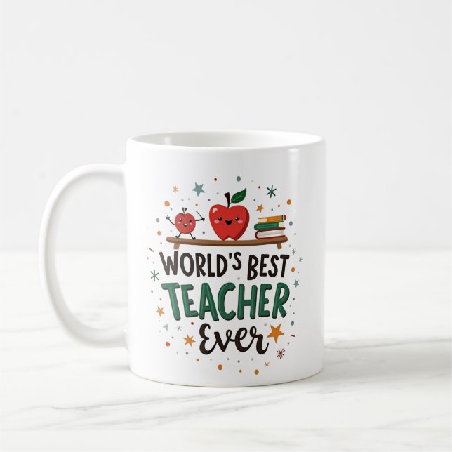 Weltbeste Lehrerin aller Zeiten - Personalisiertes Kaffeetasse (Links)