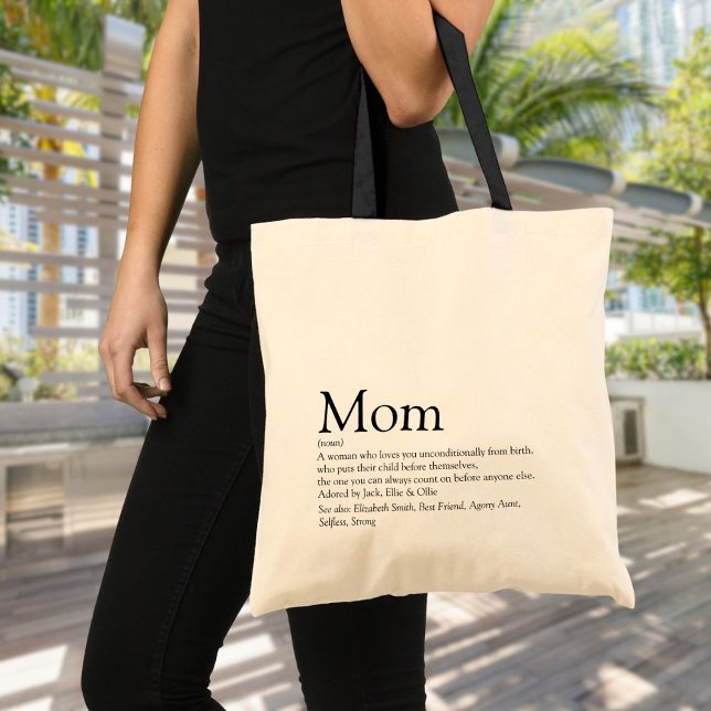 Weltbeste Mama aller Zeiten, Mutter, Mutterdefinit Tragetasche (World's Best Ever Mom Mum Mother Definition Tote Bag)