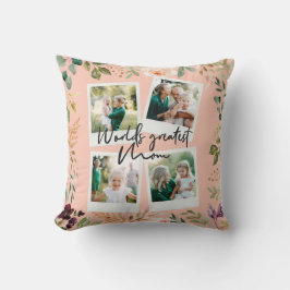 weltbeste Mama Aquarell Blumenkohle Foto Kissen