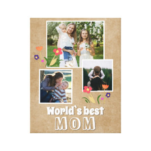 Weltbeste Mama Blume Muttertag 3 Foto Leinwanddruck