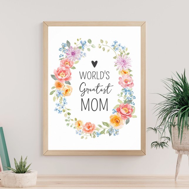 Weltbeste Mama Farbige Blumen zum Muttertag Poster (Von Creator hochgeladen)