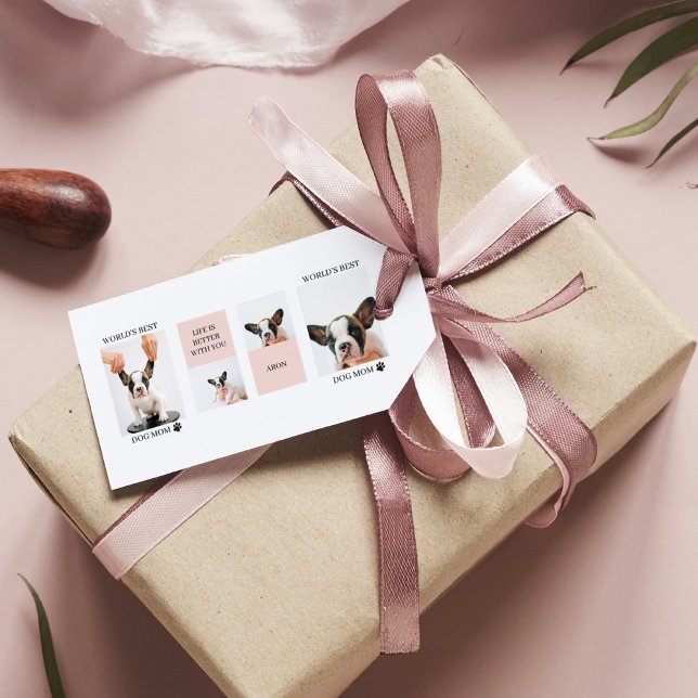 Weltbeste Mama für Hunde | Collage Foto | Pastellr Geschenkanhänger (Von Creator hochgeladen)
