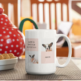 Weltbeste Mama für Hunde | Collage Foto | Pastellr Kaffeetasse