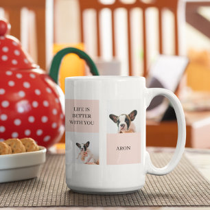 Weltbeste Mama für Hunde Collage Foto Pastellr Kaffeetasse
