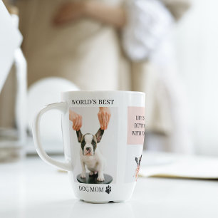 Weltbeste Mama für Hunde Collage Foto Pastellr Milchtasse