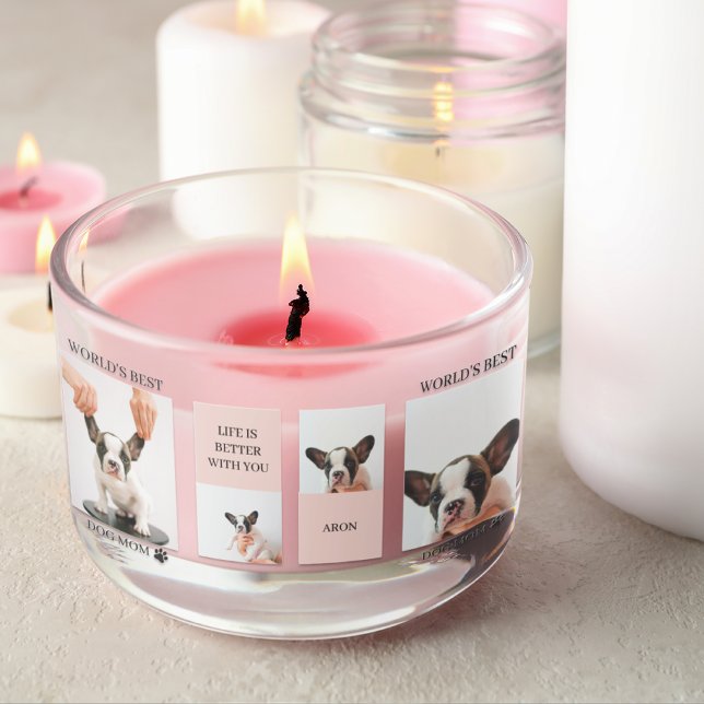 Weltbeste Mama für Hunde | Collage Foto | Pastellr Rechteckiger Aufkleber (Von Creator hochgeladen)