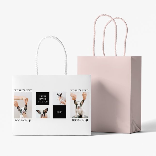 Weltbeste Mama für Hunde | Foto für Sammelhunde Große Geschenktüte (Von Creator hochgeladen)