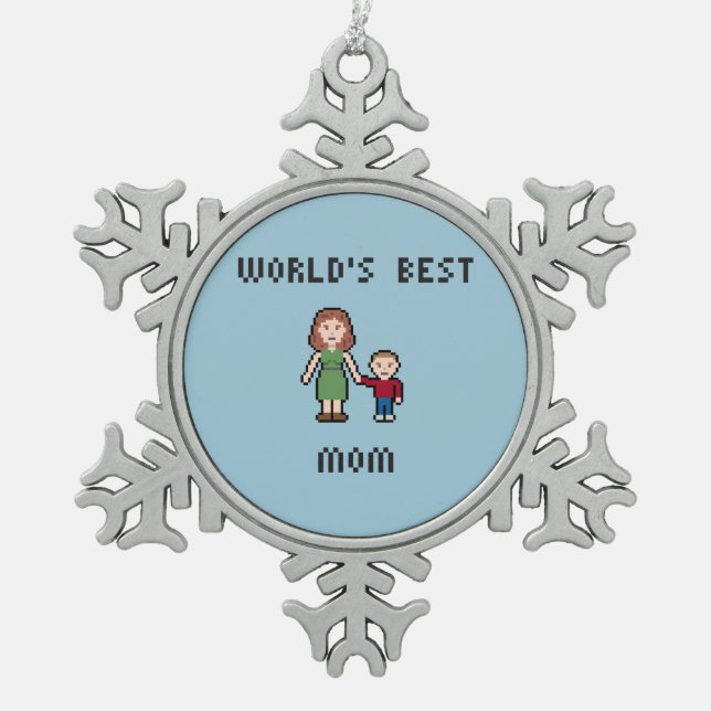 Weltbeste Mama-Schneeflocken-Ornament Schneeflocken Zinn-Ornament (Vorderseite)