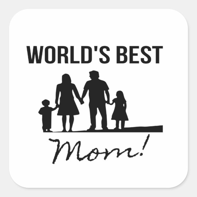 Weltbeste Mama-Sticker Quadratischer Aufkleber (Vorderseite)