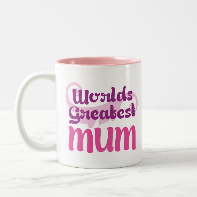 Weltbeste MAMA, Wirbel, MuttertagesTassenschale Zweifarbige Tasse (Links)