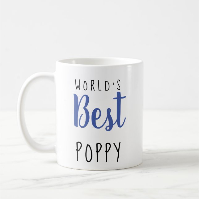 Weltbeste Mohn - individuell anpassbar Kaffeetasse (Links)