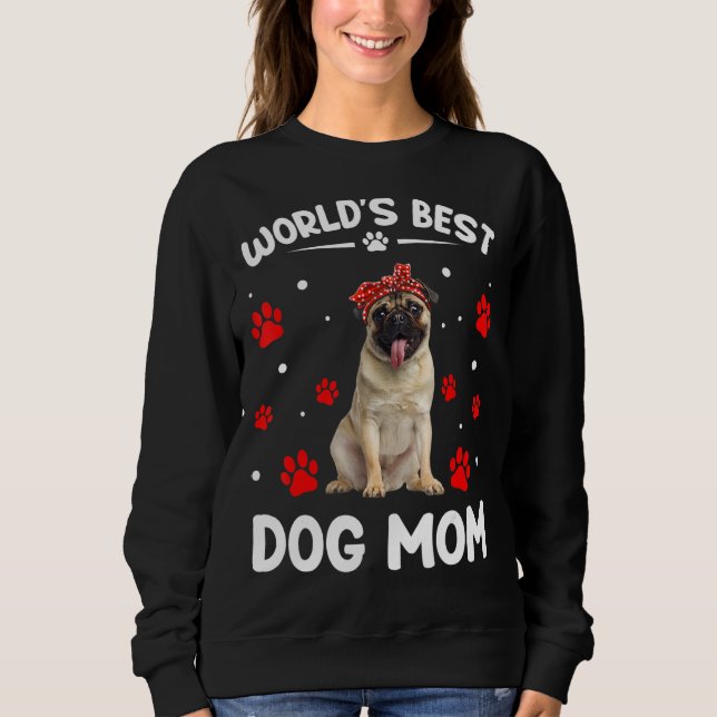Weltbeste Mops-Hunde-Mama Sonniger Muttertag Sweatshirt (Vorderseite)