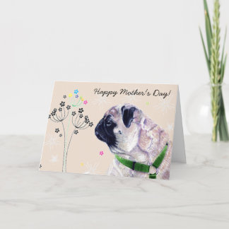 Weltbeste Mops Mommy! Muttertagskarte Karte