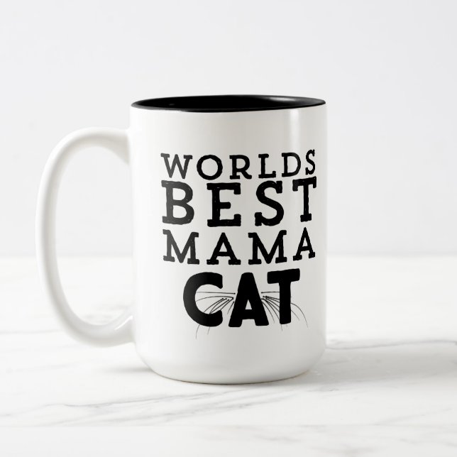 Weltbeste Mutter Cat Zweifarbige Tasse (Links)