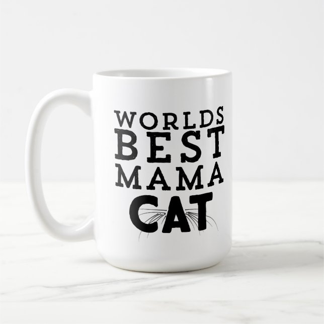 Weltbeste Mutter Cat Zweifarbige Tasse (Links)