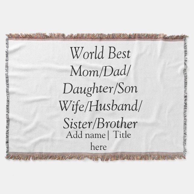 Weltbeste Mutter Ehemann Ehefrau Papa Tochter Sohn Decke (Vorderseite)