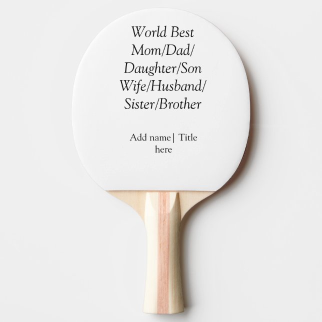 Weltbeste Mutter Ehemann Ehefrau Papa Tochter Sohn Tischtennis Schläger (Vorderseite)