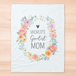 Weltbeste Mutter Farbige Florale Muttertag Fleecedecke