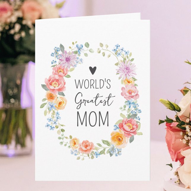 Weltbeste Mutter Farbige Florale Muttertag Karte (Von Creator hochgeladen)