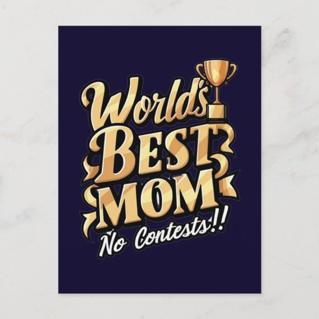 weltbeste mutter ohne wettbewerb postkarte (Vorderseite)