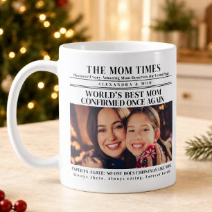 Weltbeste Mutter Weihnachtsfoto-Zeitung Kaffeetasse