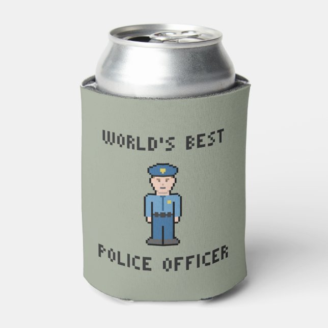 Weltbeste Pixelpolizei Dosenkühler (Kanne Vorderseite)