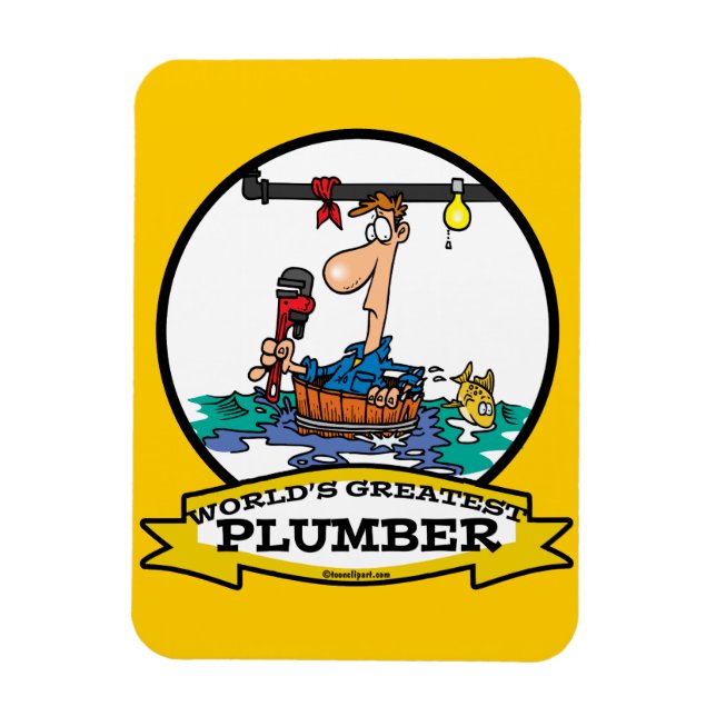 WELTBESTE PLUMBER IV CARTOON MAGNET (Vertikal)