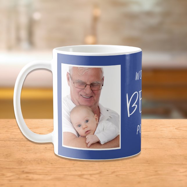 Weltbeste Pop Pop Custom Foto Blue Kaffeetasse (Von Creator hochgeladen)