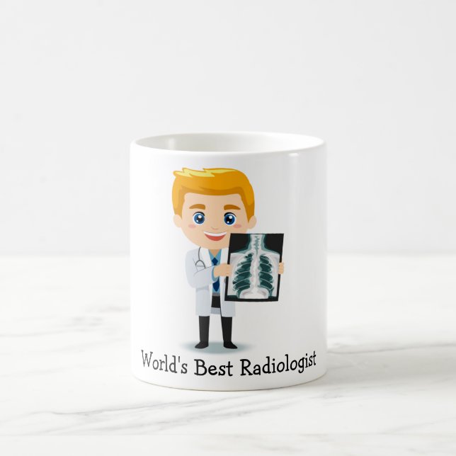Weltbeste Radiologin - Blonde Male Xray Kaffeetasse (Mittel)
