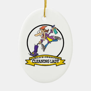 WELTBESTE REINIGUNGSLADY II CARTOON KERAMIK ORNAMENT