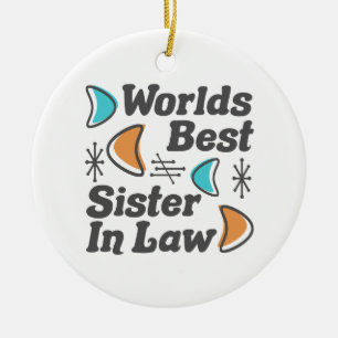 Weltbeste Schwägerin Retro Keramik Ornament