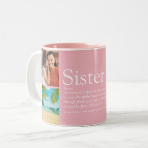 Weltbeste Schwester Definition 4 Foto rosa Zweifarbige Tasse