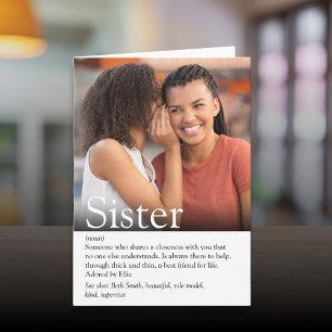 Weltbeste Schwester-Definition Foto Karte