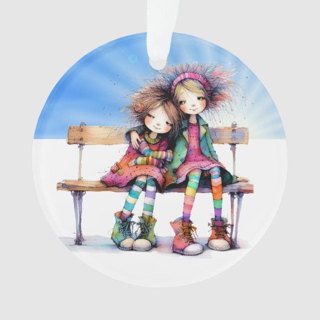 Weltbeste Schwester / Freund / Relativ Ornament (Vorderseite)