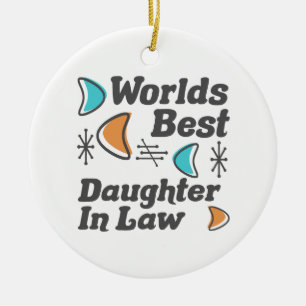 Weltbeste Schwiegertochter Retro Keramik Ornament