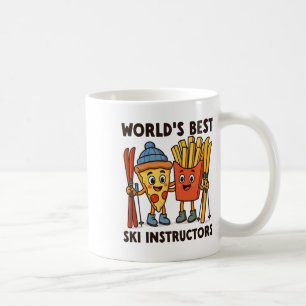 Weltbeste Skilehrer Pizza und Pommes frites Kaffeetasse