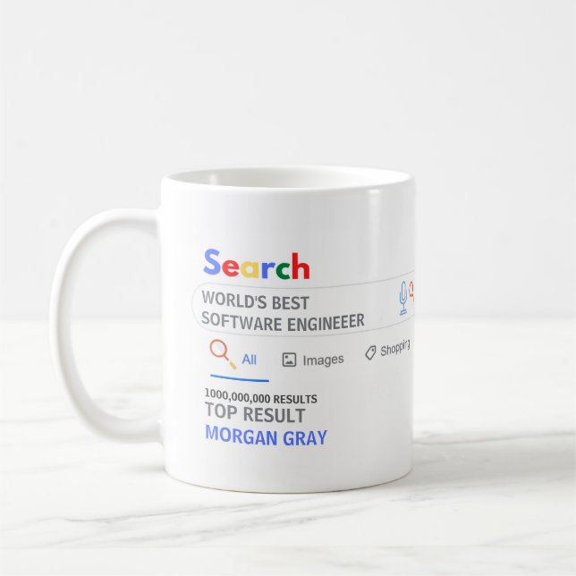 WELTBESTE SOFTWARE ENGINEER TOP-Suchergebnis Kaffeetasse (Links)