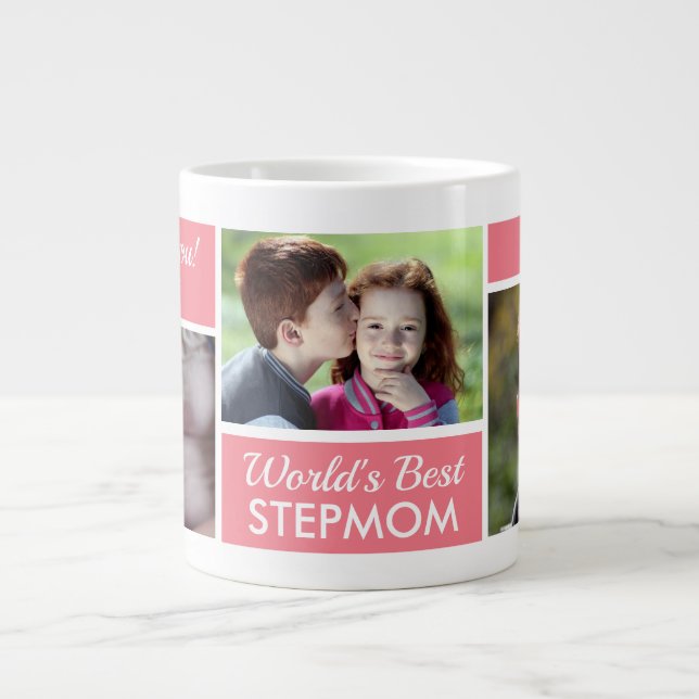 Weltbeste Stepmutterfoto Collage Riesenkaffee M Jumbo-Tasse (Vorderseite)