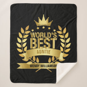 Weltbeste Tante Aunt Gold Black Sherpadecke