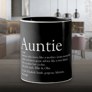 Weltbeste Tante, Tante definiert modern Zweifarbige Tasse