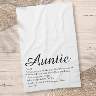 Weltbeste Tante, Tante Definition Chic Script Geschirrtuch
